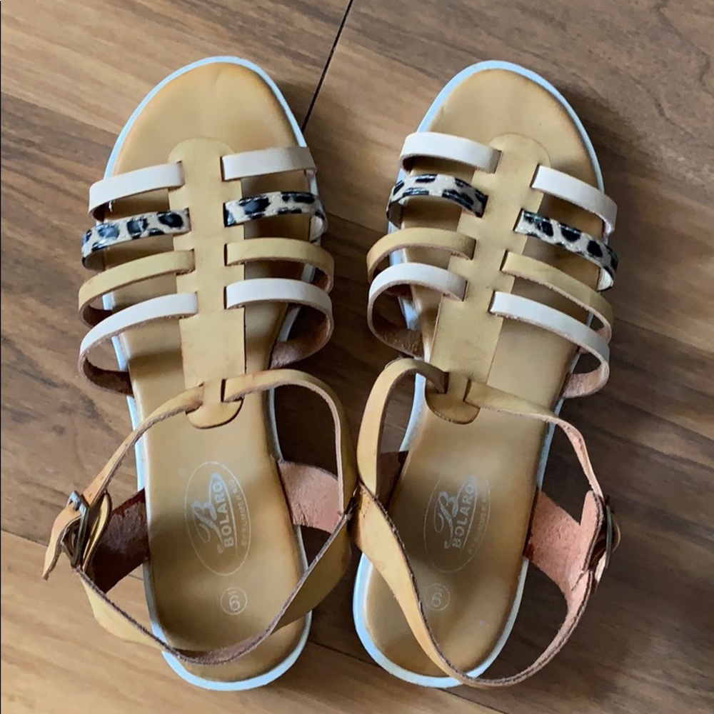 Bolaro Gladiator‎ leaopard sandals